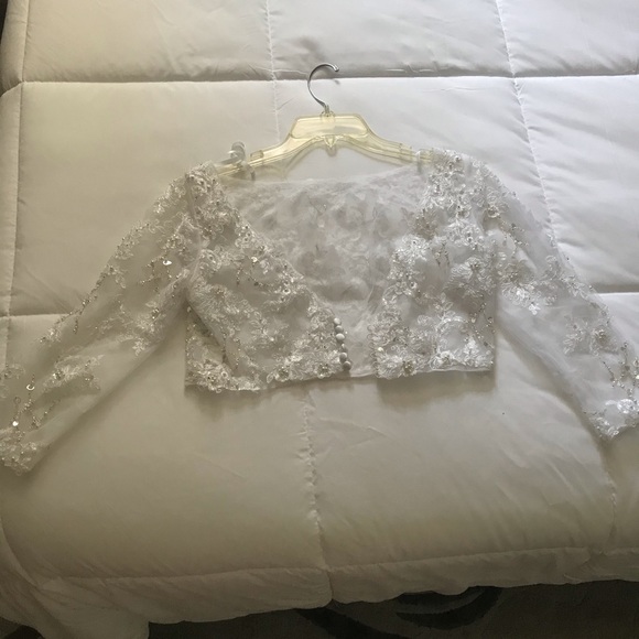 Sequined beaded wedding jacket - Picture 4 of 6